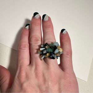 beaded crystal statement ring